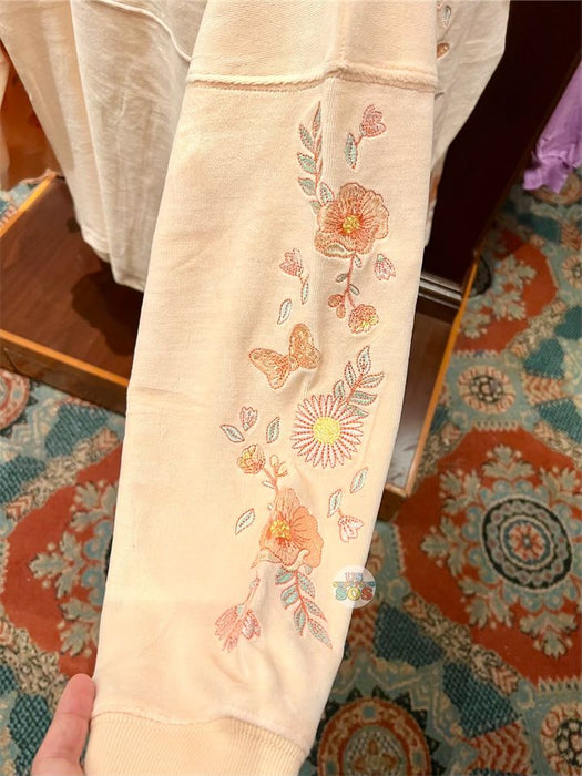 DLR - Spirit Jersey "Disneyland Resort" Embroidery Floral Peach Terry Cloth (Adult)