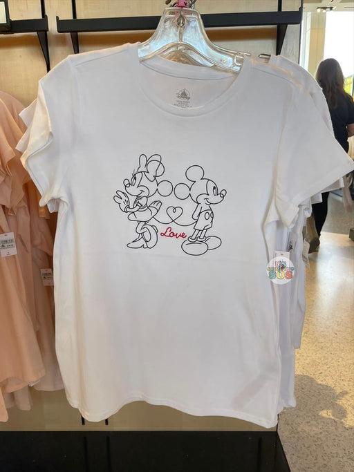 DLR/WDW - Mickey & Minnie “Love” White T-shirt (Adult)
