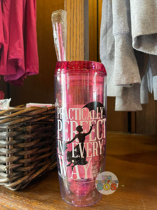 WDW - Epcot World Showcase United Kingdom - Mary Poppins “Practically Perfect in Every Way” Straw Tumbler