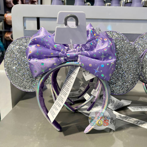 DLR/WDW - Minnie Purple Starry Bow Silver Ear Headband