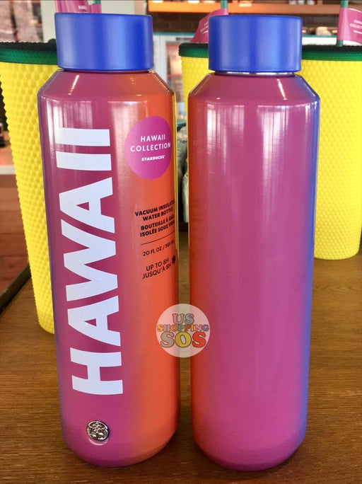 Starbucks Hawaii - Ombré Pink Orange Purple Stainless Steel Vacuum Insulated Water Bottle 20oz