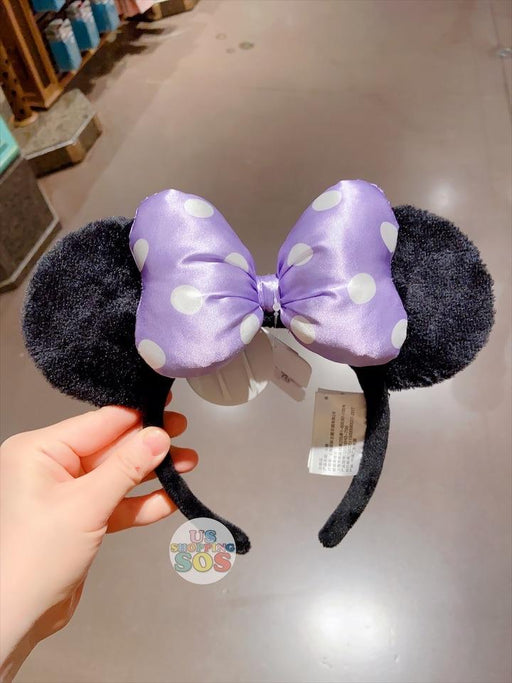 SHDL - Purple Dot Bow Minnie Mouse Ear Headband