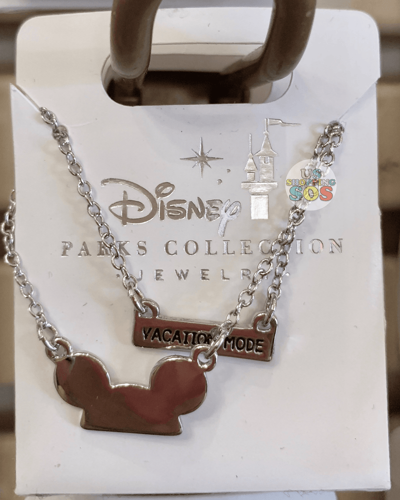 DLR - Disney Parks Jewelry - Mickey Ear Hat “Vacation Mode” Necklace (Silver)
