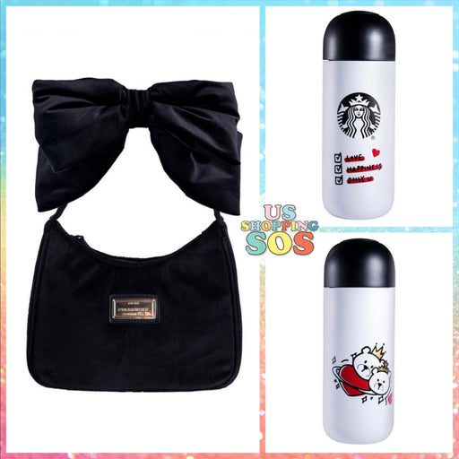 Starbucks China - Valentine’s Day 2021 - Bearista Couples Capsule-Shape Stainless Steel Bottle with Black Handbag 360ml