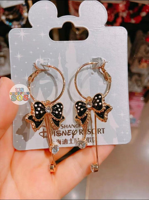 SHDL - Minnie Mouse Black Color Ribbons Earrings for Adults