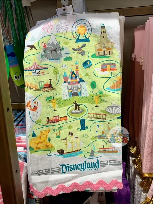 DLR - Disney Kitchen Towel - Disneyland Map