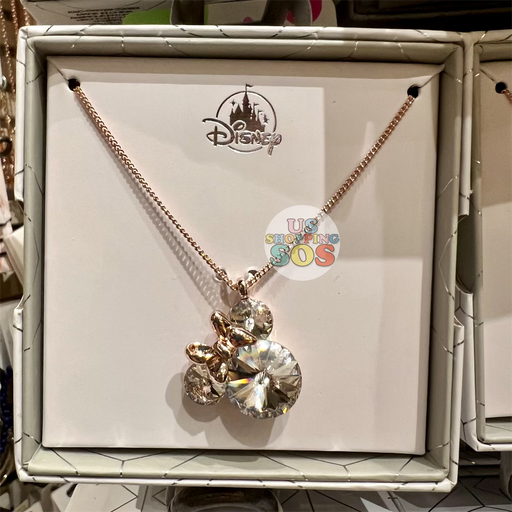 DLR - Disney Parks Jewelry in Box - Minnie Icon Sparkling Rhinestone Necklace