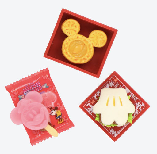 TDR - Food Theme Chopstick Stand Set x Gloves Bun, Minnie Popsicle & Mickey Cracker