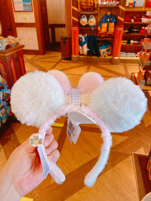 SHDL - Minnie Mouse Fluffy Pastel Color Knitting Bow Ear Headband