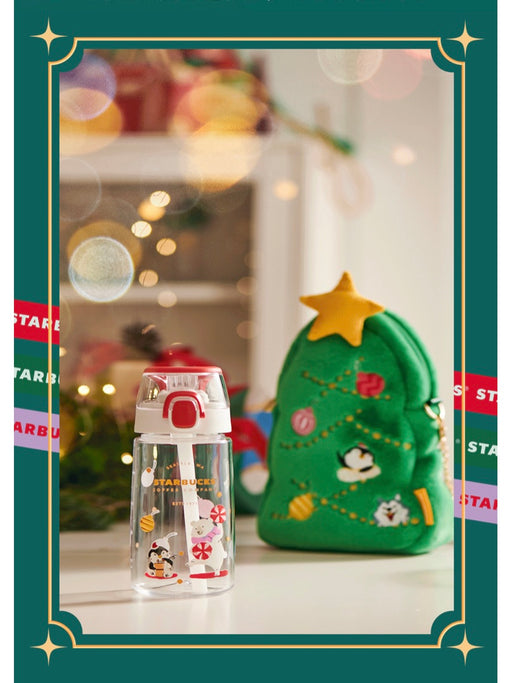 Starbucks China - Christmas 2021 - 32. Thermos Christmas Party Sippy Bottle 550ml + Christmas Tree Crossbody Bag