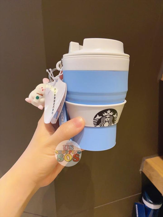 Starbucks China - Moon Rabbit Coffee Time - Collapsible Silicone Tumbler 384ml with Bunny Keychain