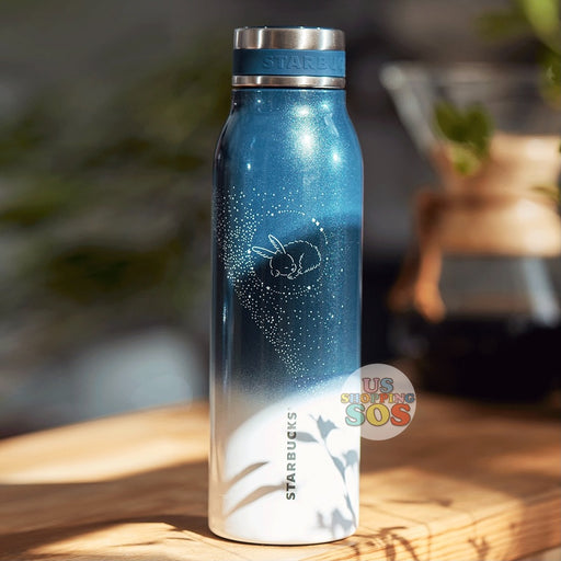 Starbucks China/Taiwan - Bunny Starry Night - 8. Bunny in the Moon Stainless Steel Water Bottle 15oz