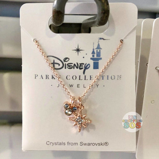 WDW - Disney Park Jewelry - Mickey Icon & Shinning Star Necklace (Rose Gold)