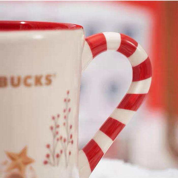 Starbucks China - Christmas 2022 - 5. Penguin Gingerbread Mug with Christmas Tree Stir 473ml
