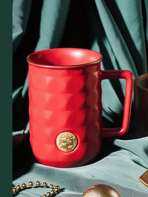 Starbucks China - Christmas 2021 - 83. Christmas Red Diamond Embossed Mug 473ml