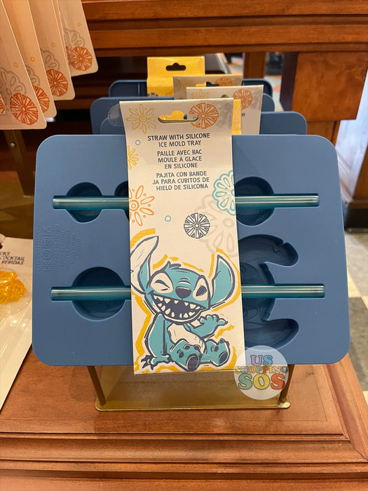 DLR/WDW - Stitch Play the Day Away Straw with Silicone Ice Mold Tray