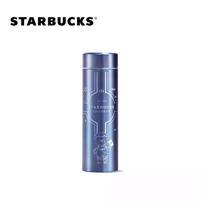 Starbucks China - Astronaut 2021 - 33. Bearista Space Blue Stainless Steel Water Bottle 320ml