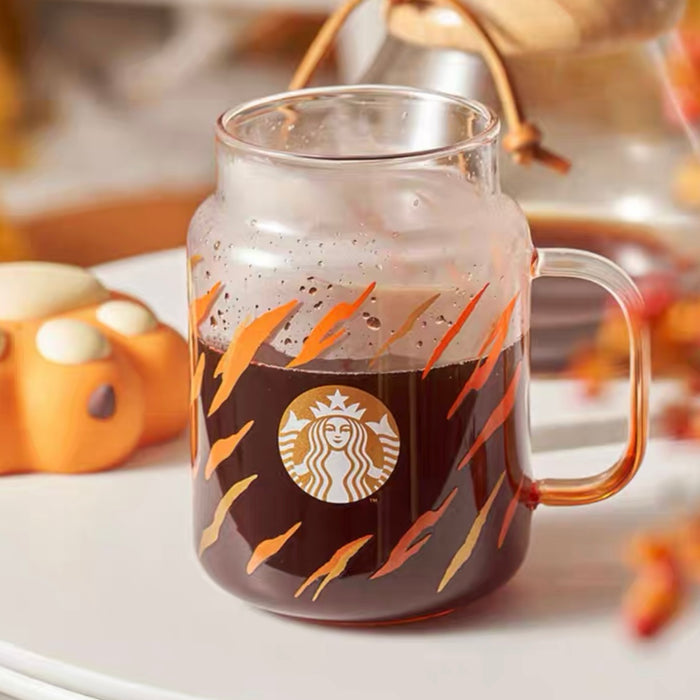 Starbucks 2022 New Year's Cute Tiger gradient Classic Glass Straw cup