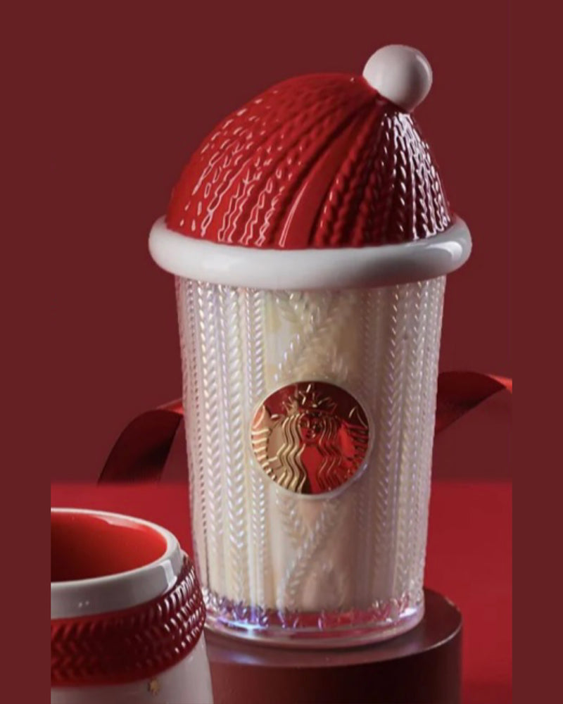 Starbucks China - Christmas 2021 - 37. Christmas Knit Hat Glass 420ml