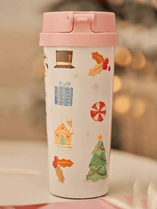 Starbucks China - Christmas 2021 - 19. Christmas Party Pink Stainless Steel ToGo Cup 473ml