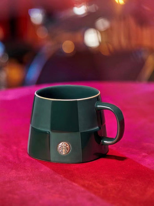 Starbucks China - Christmas 2021 - 91. Christmas Green Checker Embossed Mug 414ml
