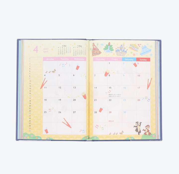 TDR - Schedule Book & Calendar 2022 Collection x Mickey & Friends Tokyo Disney Resort 2022 NoteBook Schedule (Color: Navy)