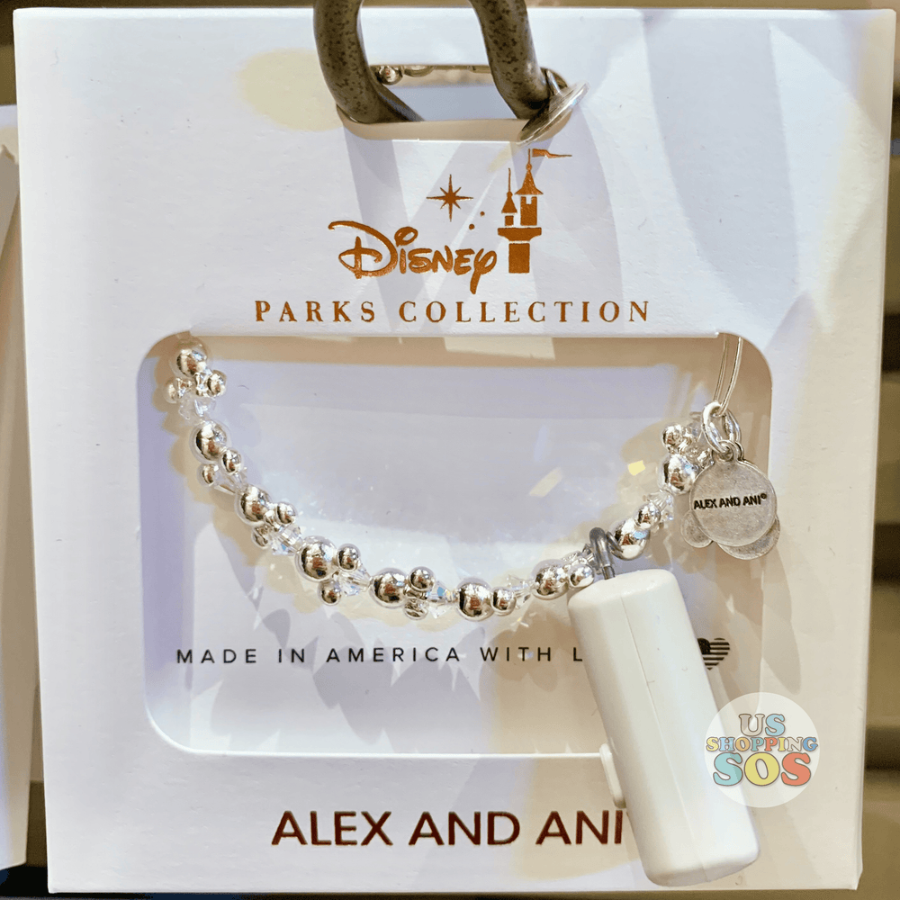 DLR - Alex & Ani Bangle - 3D Mickey Icon & Beads (Silver)