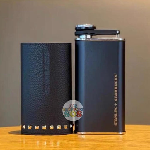 Starbucks China - Christmas Time 2020 Dark Bling Series - Stanley Stainless Steel Flask 237ml with Leather Holder