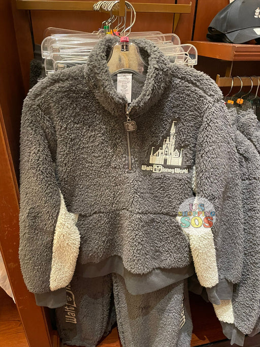 WDW - Walt Disney World Castle Icon Grey Sherpa Fluffy Pullover (Adult)