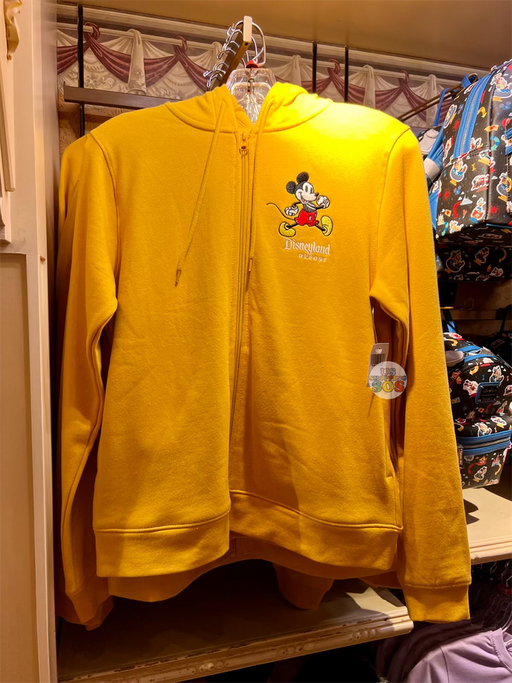 DLR - Classic Mickey “Disneyland Resort” Gold Yellow Hoodie Zip Jacket (Adult)