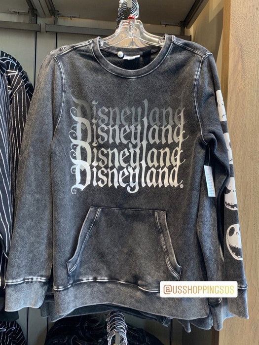 DLR - The Nightmare Before Christmas Apparel - Jack Faces on Sleeve “Disneyland” Sweatshirt (Adult) (Wash Black)