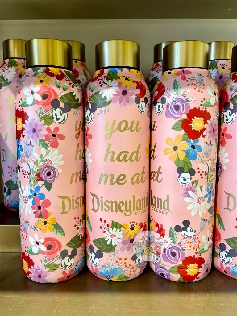 DLR - Stainless Water Bottle - Mickey & Minnie Garden “You had Me