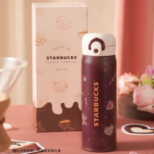 Starbucks China - Sweet Valentines 2023 - 9. Thermos Chocolate Stainless Steel Water Bottle Box Set 500ml