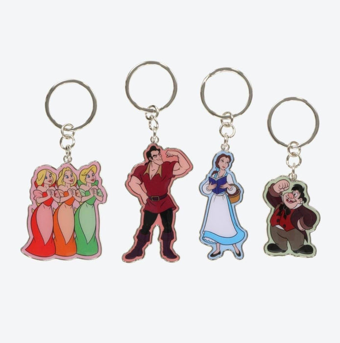 TDR - Beauty and the Beast Magical Story Collection - Keychain Set of 4 x Belle, Gaston, LeFou & The Bimbettes