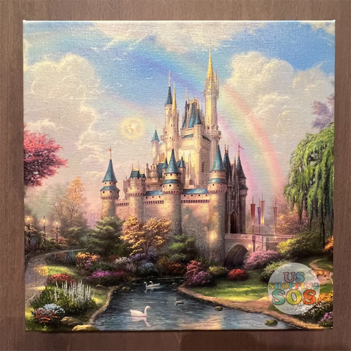DLR - Disney Art on Wrapped Canvas - New Day at the Cinderella Castle by Thomas Kinkade Studio