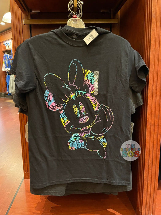 DLR/WDW - Graphic Tee - Minnie Pastel Quote Outline (Adult)