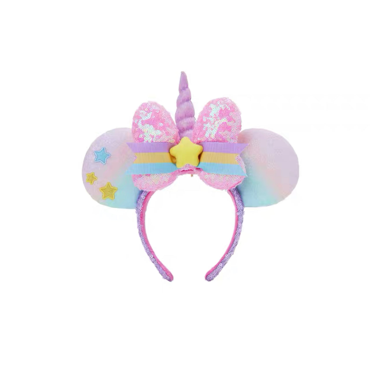 Disney Parks Minnie Mouse Ear Headband for Kids Purple Sequin Bow