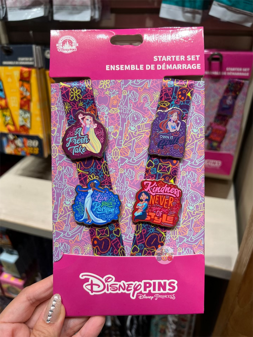 DLR - Disney Princess Pin Starter Set - Rapunzel, Ariel, Tiana & Jasmine