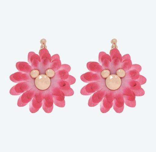 TDR - Earrings x Big Flowers - Mickey Mouse (Red)
