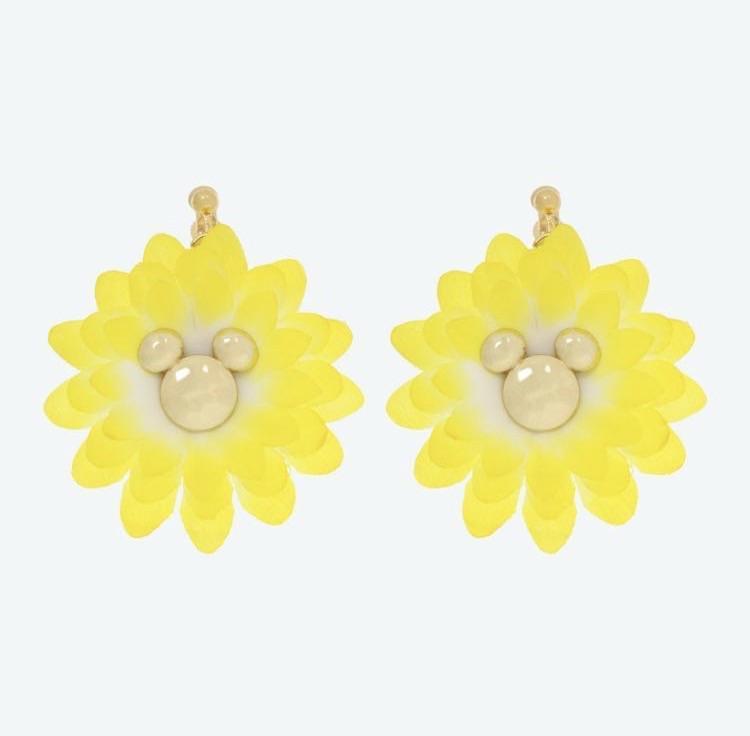 TDR - Earrings x Big Flowers - Mickey Mouse (Yellow)