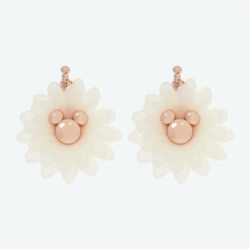 TDR - Earrings x Big Flowers - Mickey Mouse (White)