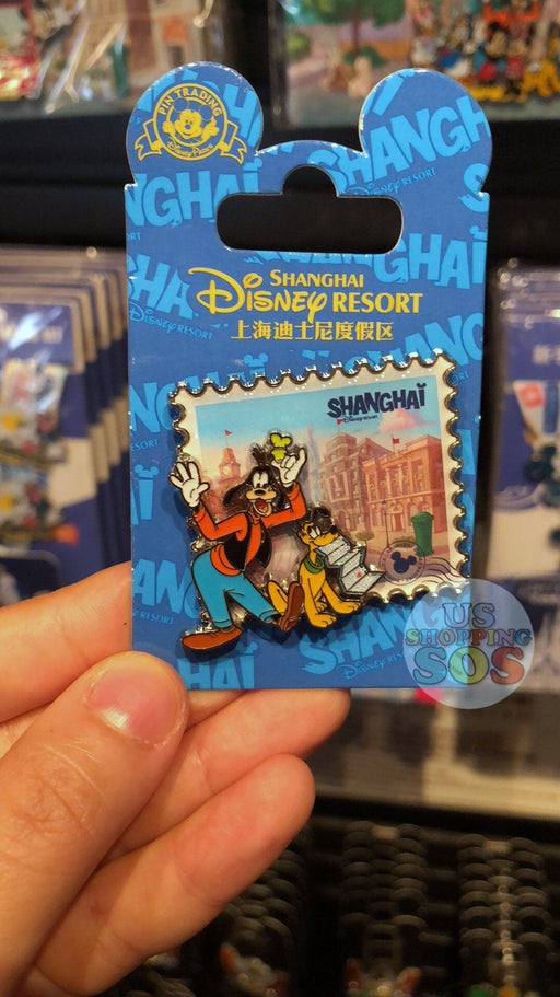 SHDL - I Mickey SH Collection - Pin x Stamp Shape - Goofy & Pluto