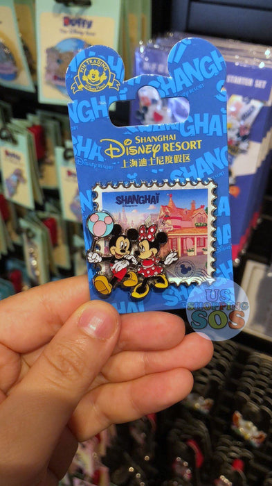 SHDL - I Mickey SH Collection - Pin x Stamp Shape - Mickey & Minnie Mouse